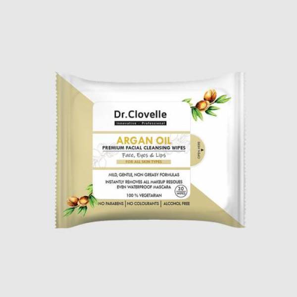 Dr Clovelle Argan Oil Facial Cleansing Wipes 30s