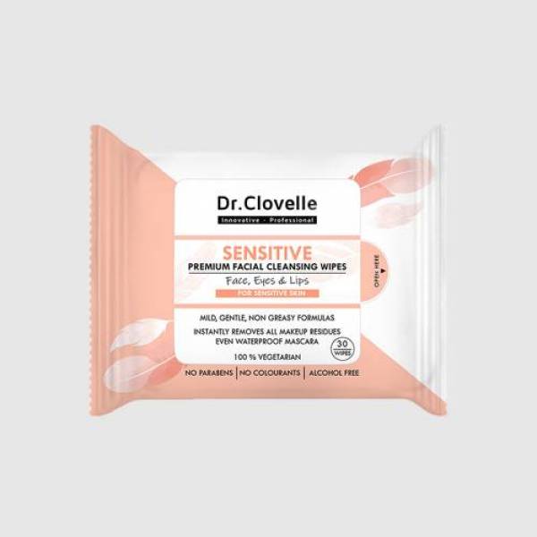 Dr Clovelle Sensitive Premium Facial Cleansing Wipes 30s