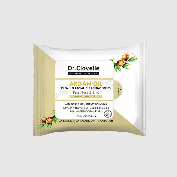 Dr Clovelle Argan Oil Facial Cleansing Wipes 30s