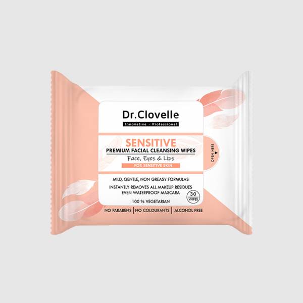 Dr Clovelle Sensitive Premium Facial Cleansing Wipes 30s